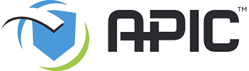 APIC logo featuring a blue shield-like shape with a green curved swoosh beside the bold APIC wordmark.