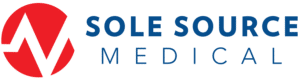 Sole Source Medical logo with a red circular emblem on the left and blue wordmark on the right
